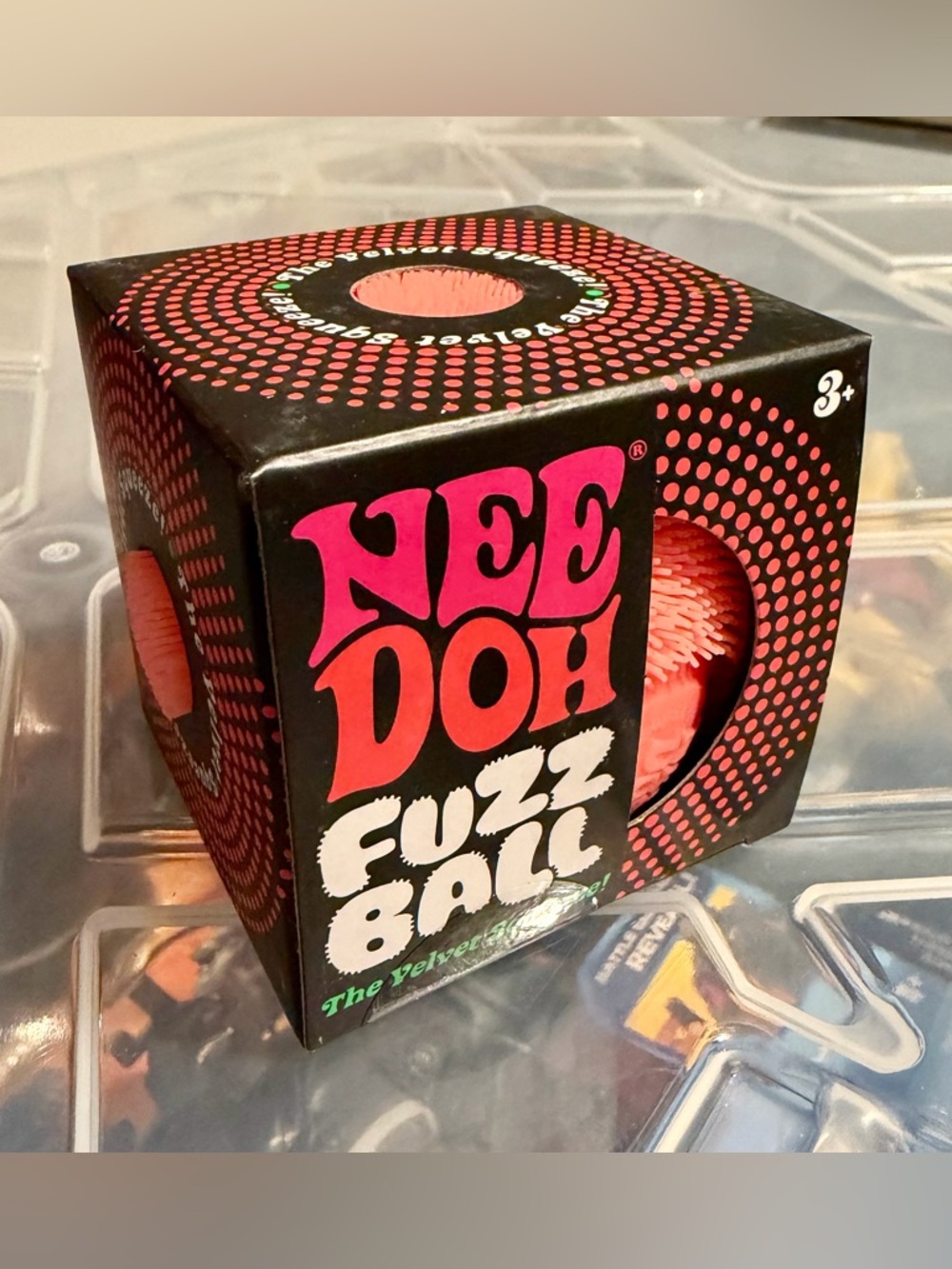Nee Doh Needoh Fuzz Ball Velvet Squeeze Stress Fidget Sensory Toy TikTok ORANGE